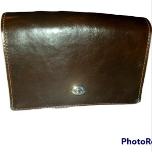 Genuine Leather purses one with a clip and one with buckle. Both are crossbody
